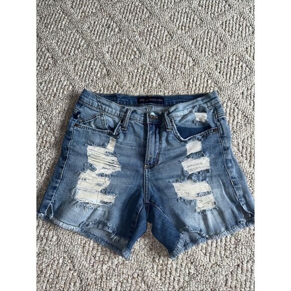 Rock & Republic Womens Denim Jean Shorts Distressed Pockets Size 6 - Picture 1 of 6